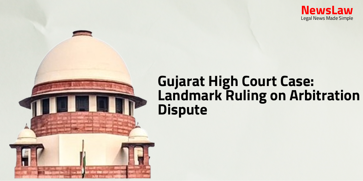 Gujarat High Court Case: Landmark Ruling on Arbitration Dispute