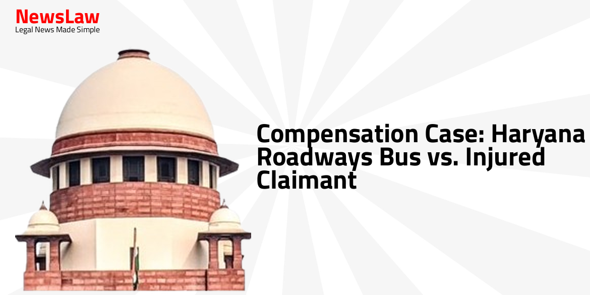 Compensation Case: Haryana Roadways Bus vs. Injured Claimant