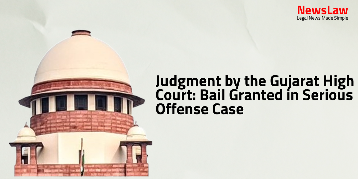 Judgment by the Gujarat High Court: Bail Granted in Serious Offense Case