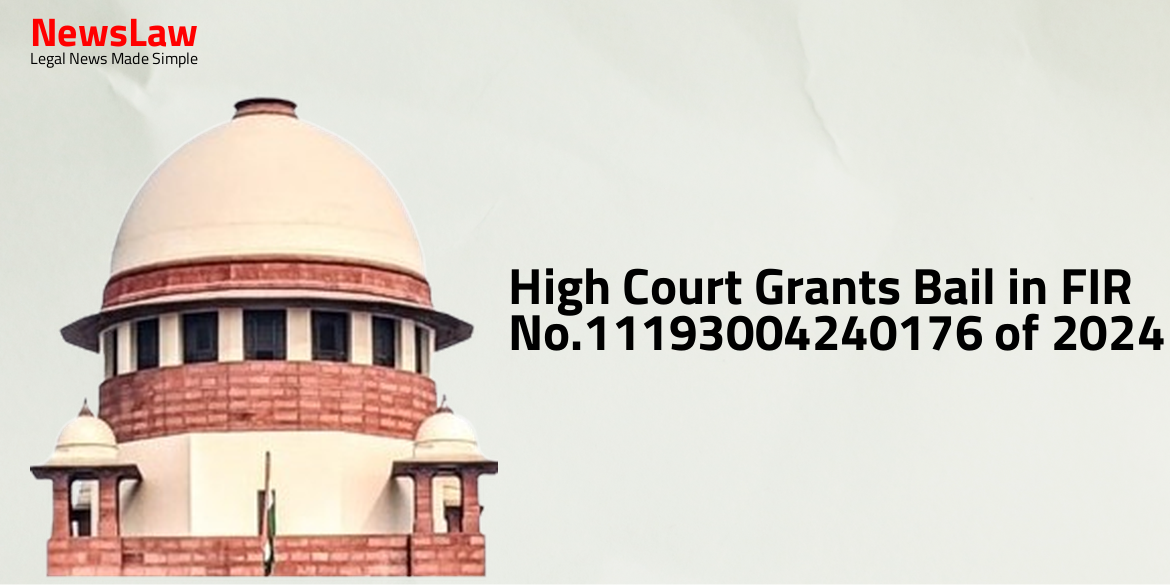 High Court Grants Bail in FIR No.11193004240176 of 2024