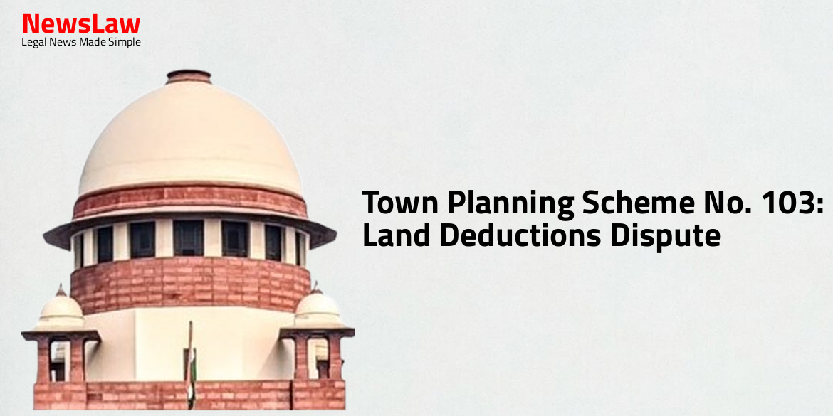 Town Planning Scheme No. 103: Land Deductions Dispute