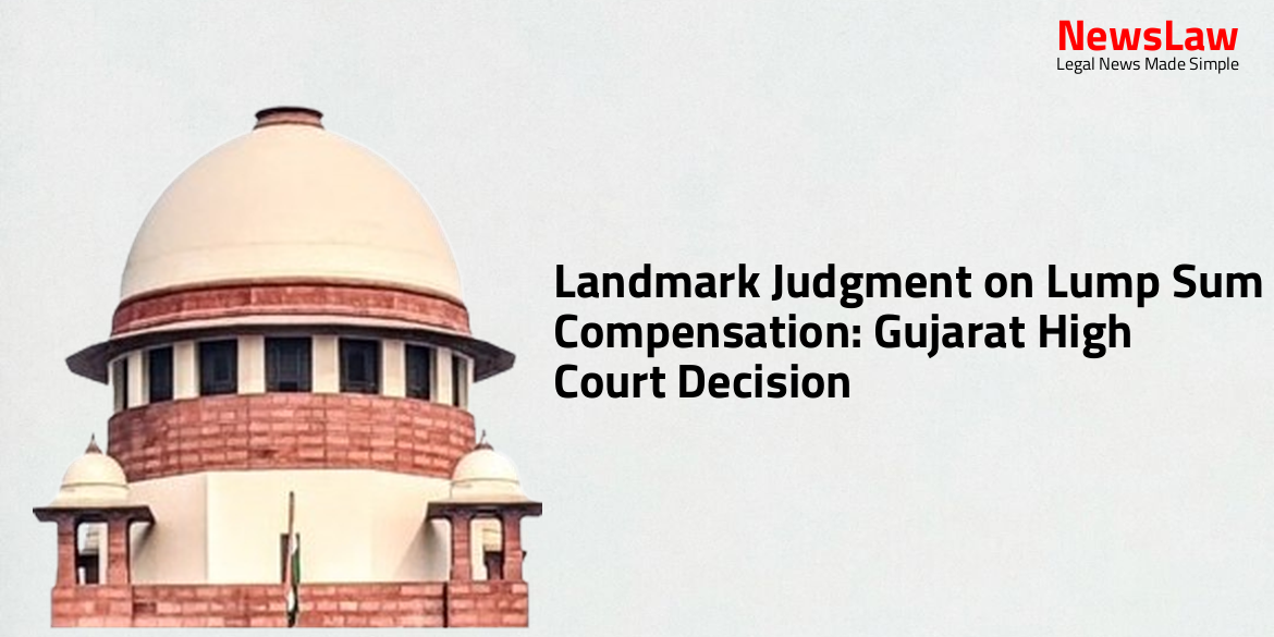 Landmark Judgment on Lump Sum Compensation: Gujarat High Court Decision