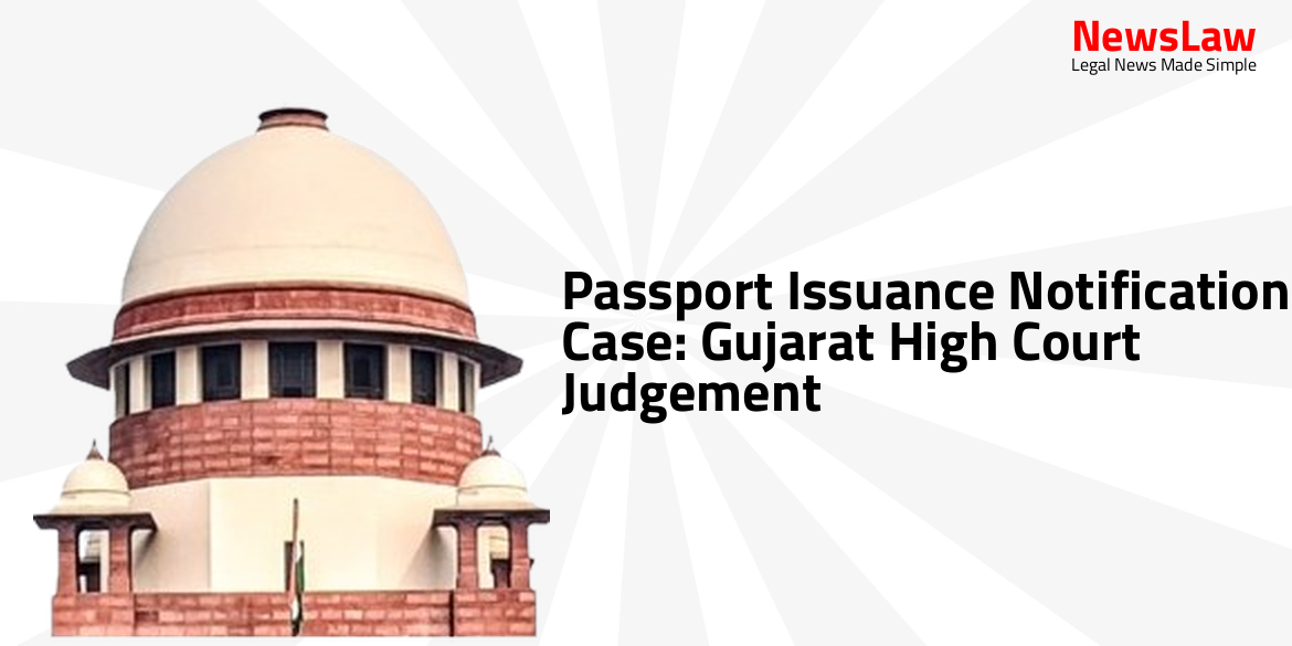 Passport Issuance Notification Case: Gujarat High Court Judgement