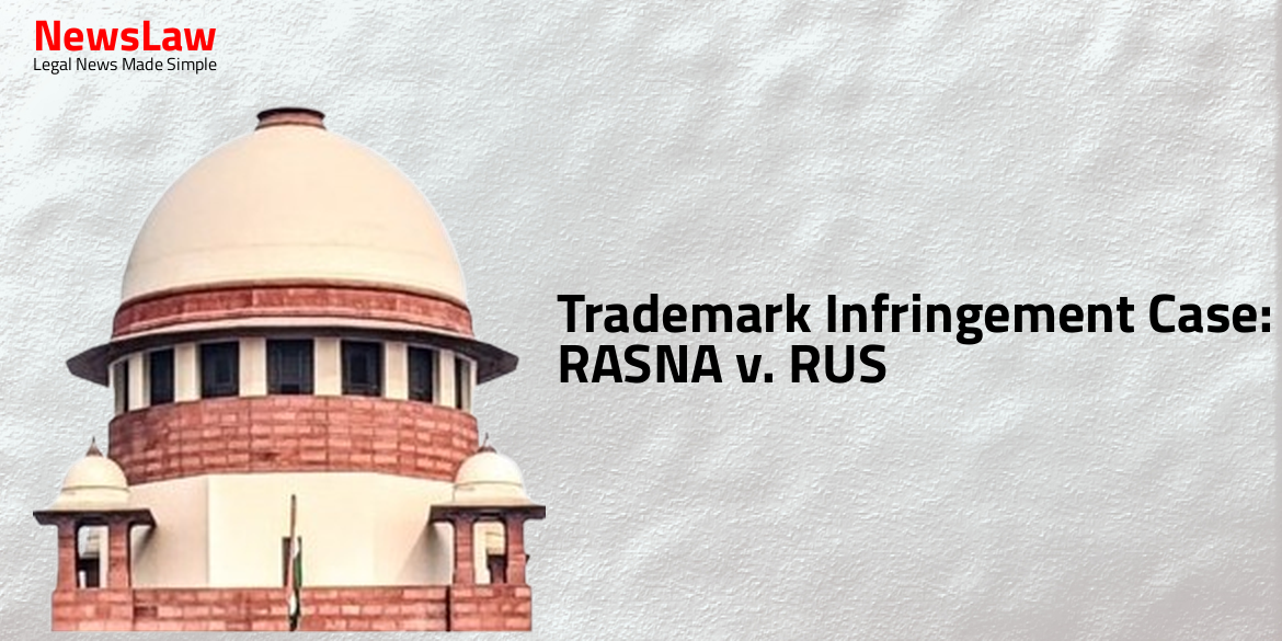 Trademark Infringement Case: RASNA v. RUS