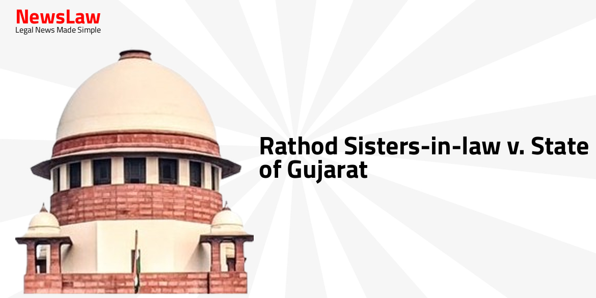 Rathod Sisters-in-law v. State of Gujarat