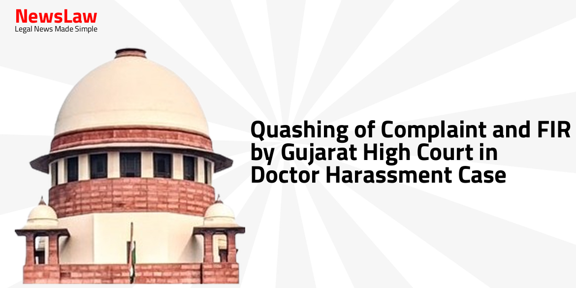 Quashing of Complaint and FIR by Gujarat High Court in Doctor Harassment Case