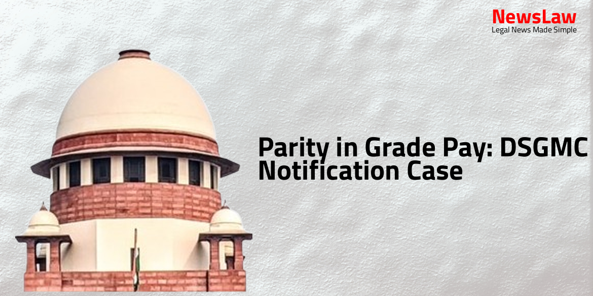 Parity in Grade Pay: DSGMC Notification Case