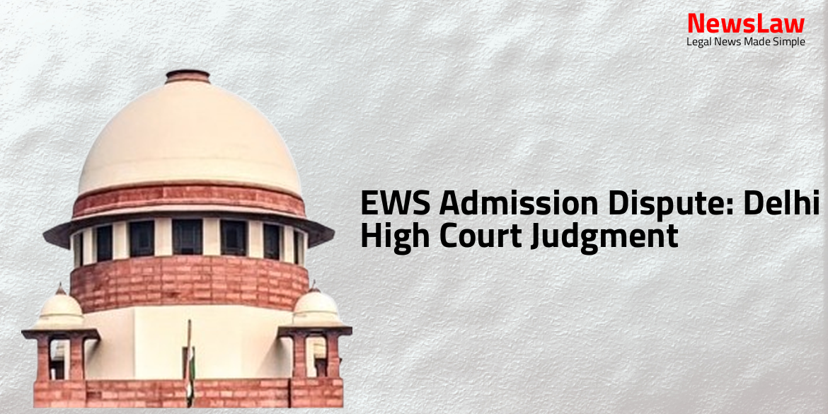 EWS Admission Dispute: Delhi High Court Judgment