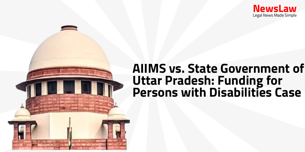AIIMS vs. State Government of Uttar Pradesh: Funding for Persons with Disabilities Case