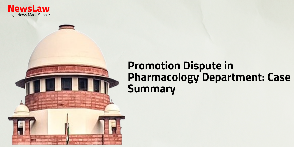 Promotion Dispute in Pharmacology Department: Case Summary