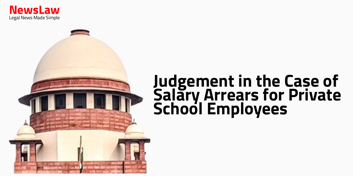 Judgement in the Case of Salary Arrears for Private School Employees