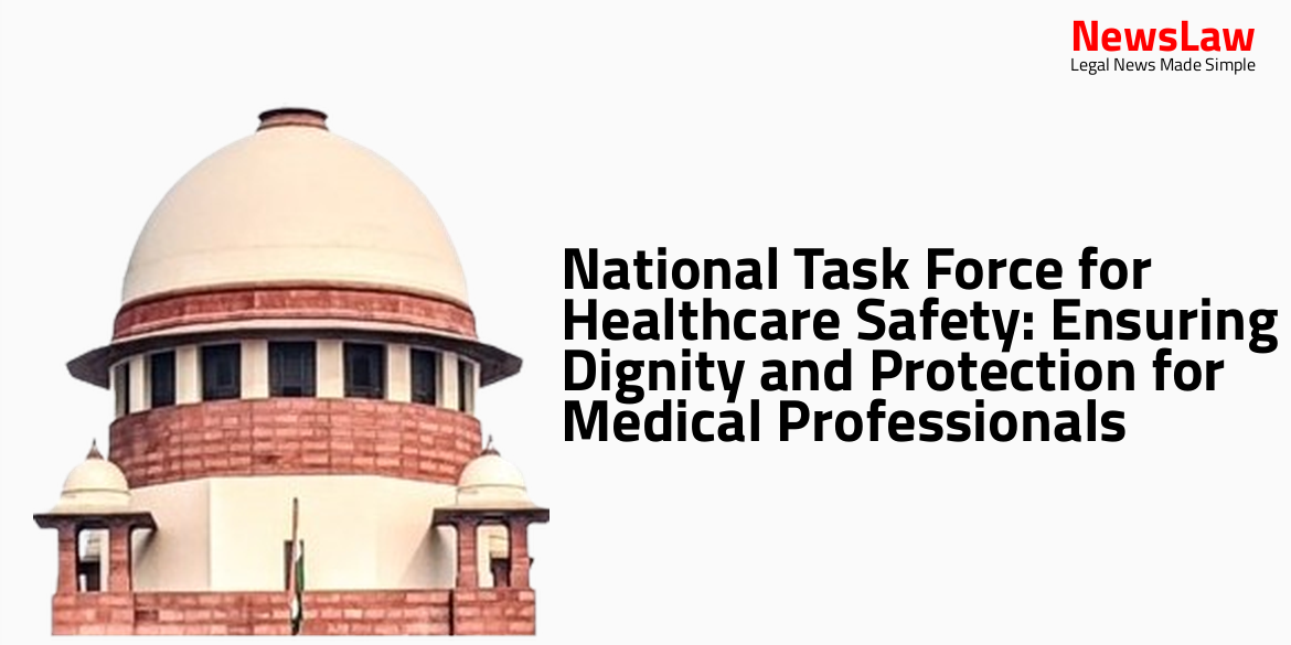 National Task Force for Healthcare Safety: Ensuring Dignity and Protection for Medical Professionals